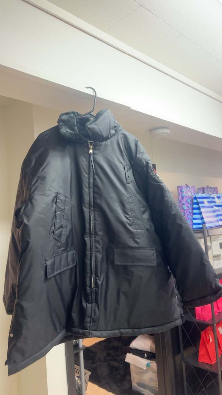 National Patrol Securitas Guard Jacket Size 2XL Black Nylon Parka